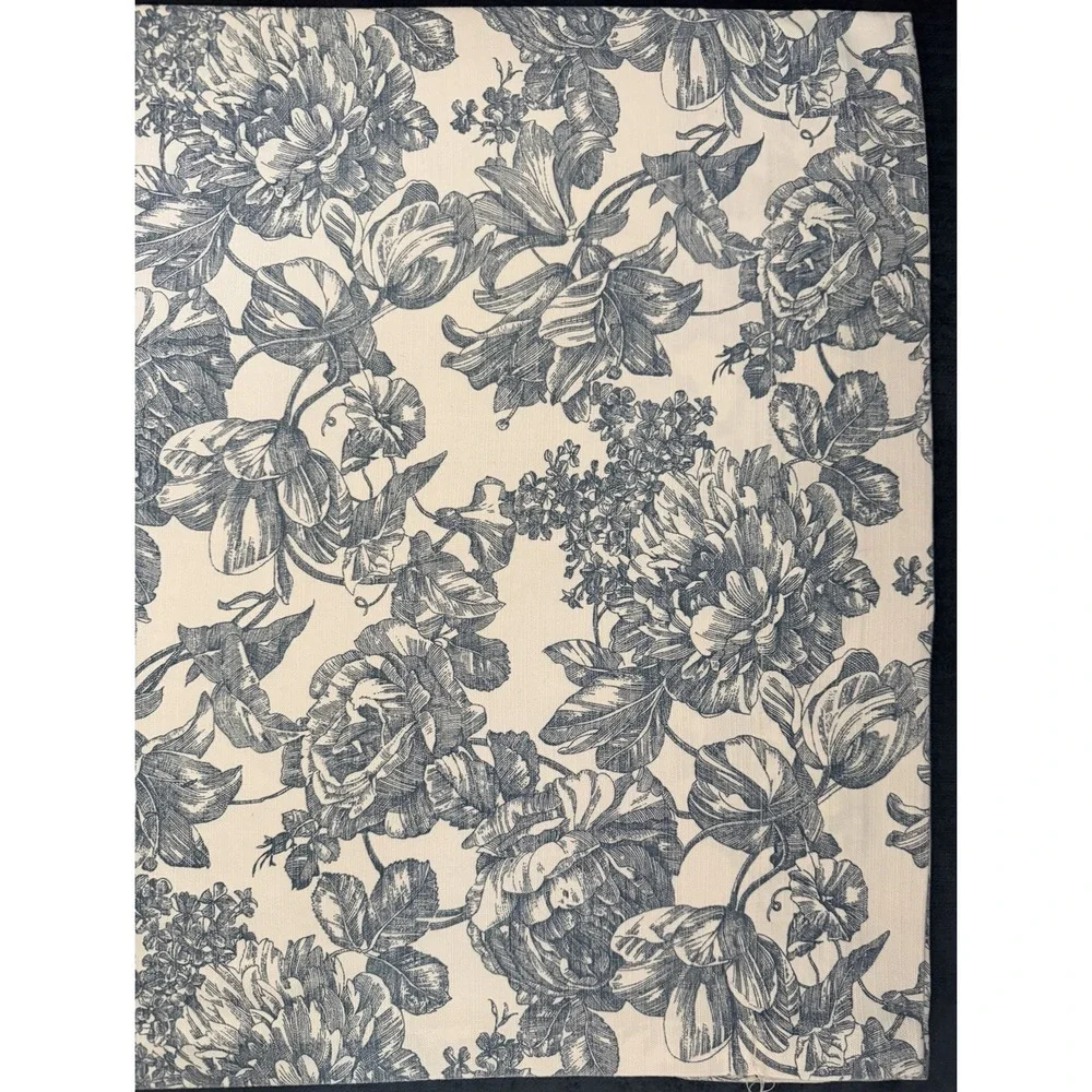 Vintage Waverly Garden Room Toile Blue Floral Curtain Panel 42 X 84 Single 1 PC